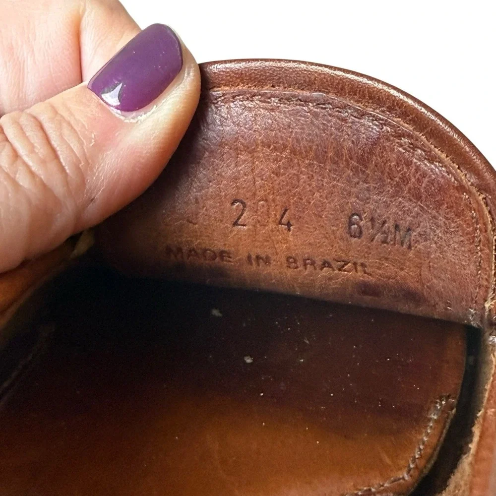 Vintage Coach Women's Dark Leather Loafer Moccasin Driving Shoes Size 6.5 Brazil